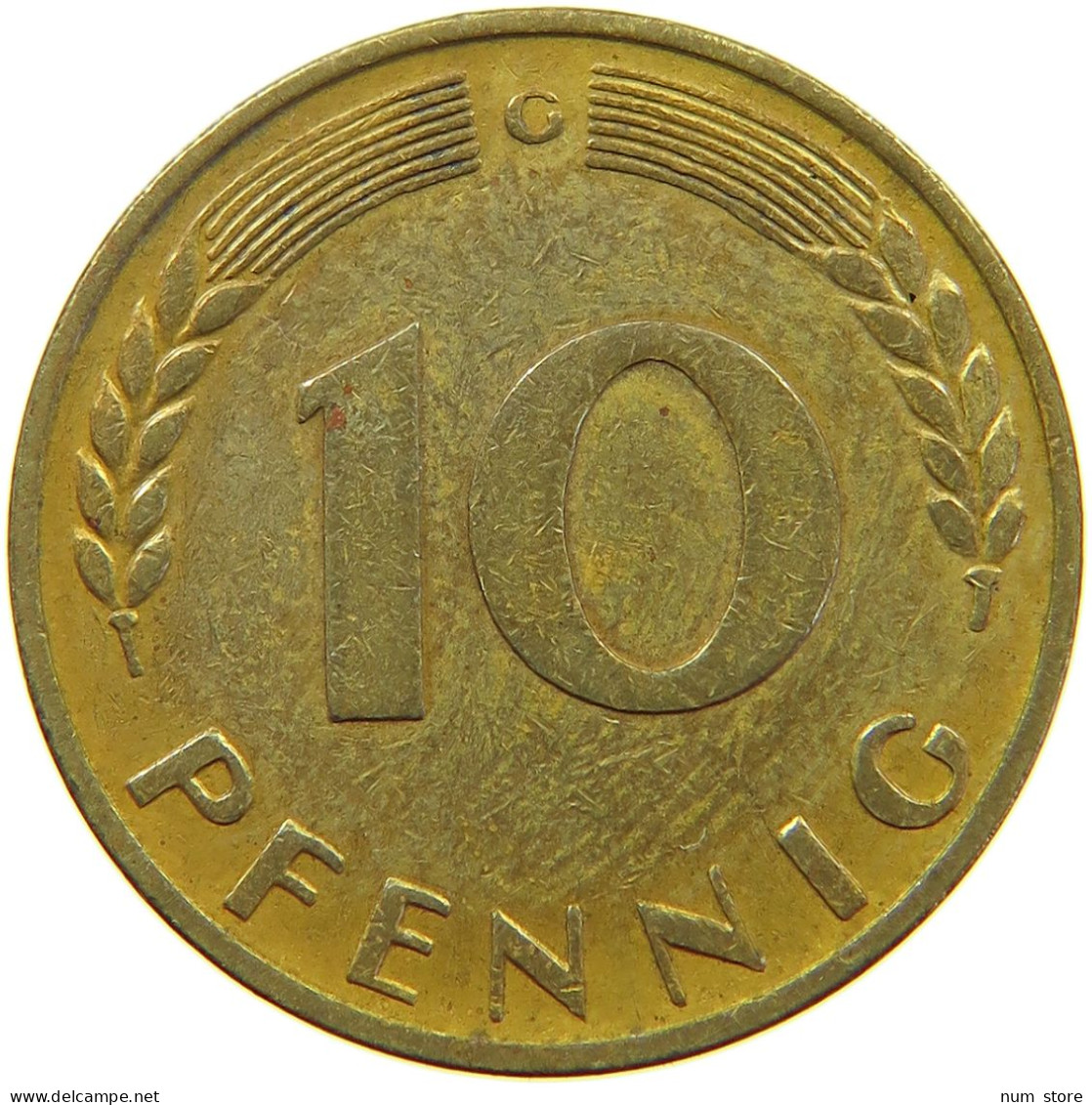 GERMANY WEST 10 PFENNIG 1950 G #a081 0261 - 10 Pfennig