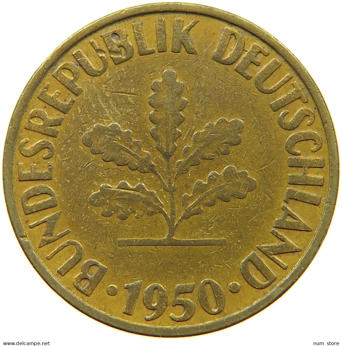 GERMANY WEST 10 PFENNIG 1950 G #a081 0261 - 10 Pfennig