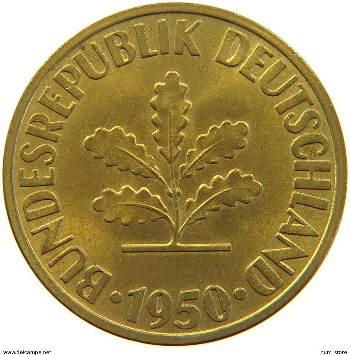 GERMANY WEST 10 PFENNIG 1950 D #s022 0263 - 10 Pfennig