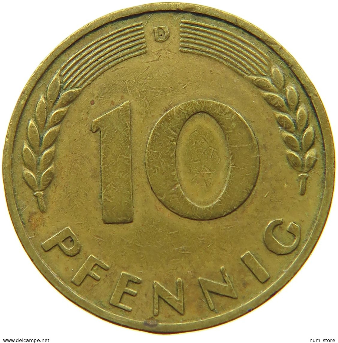 GERMANY WEST 10 PFENNIG 1950 D #s073 0719 - 10 Pfennig