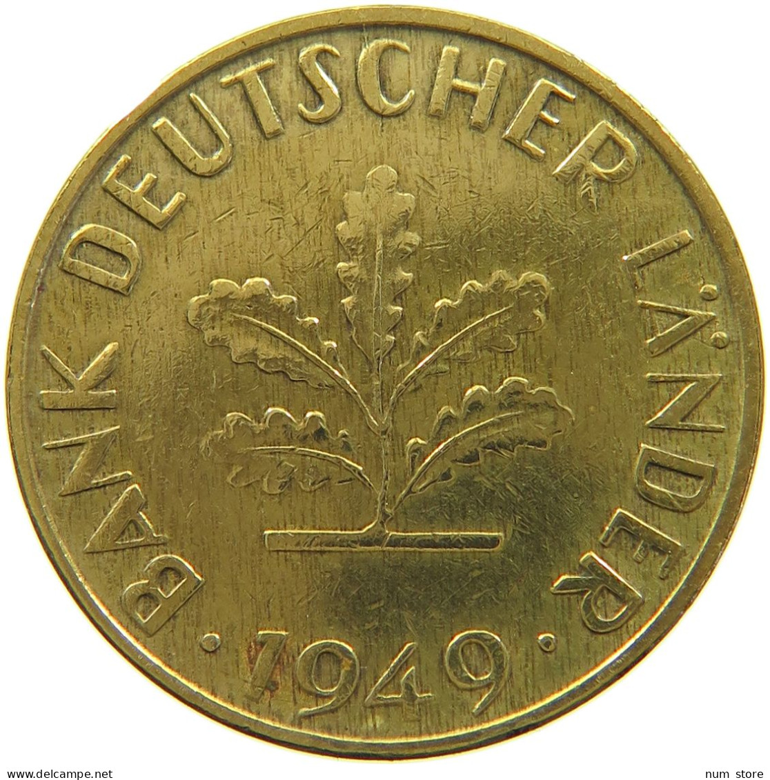 GERMANY WEST 10 PFENNIG 1949 D #a074 0249 - 10 Pfennig