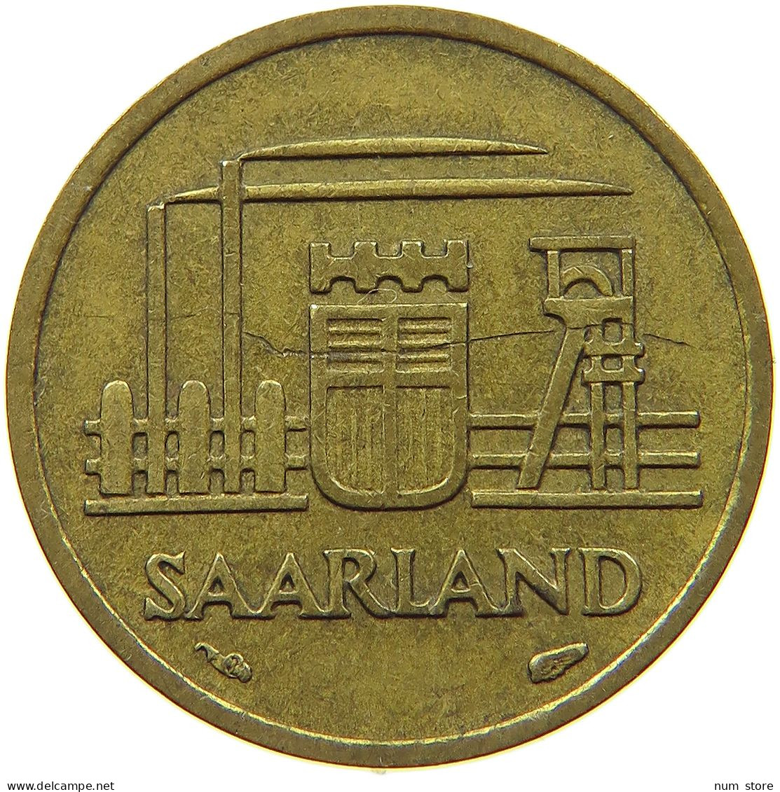 GERMANY WEST 10 FRANKEN 1954 SAARLAND #s071 0199 - 10 Francos