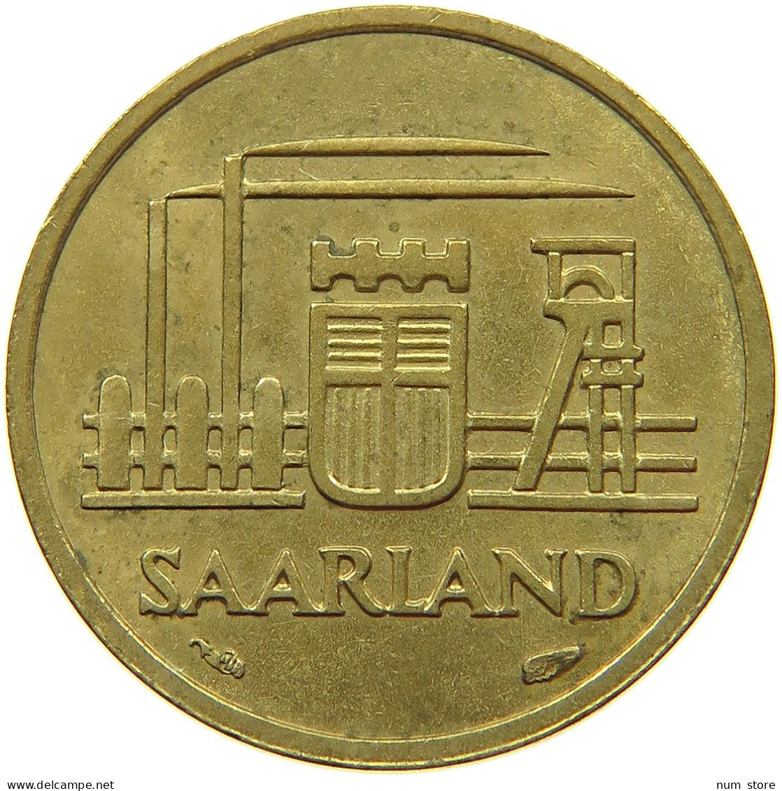 GERMANY WEST 10 FRANKEN 1954 SAARLAND #s071 0191 - 10 Franchi
