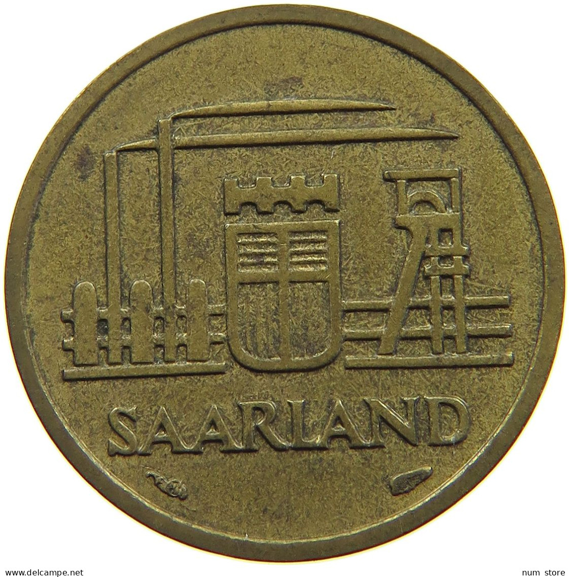 GERMANY WEST 10 FRANKEN 1954 SAARLAND #a080 0771 - 10 Franchi