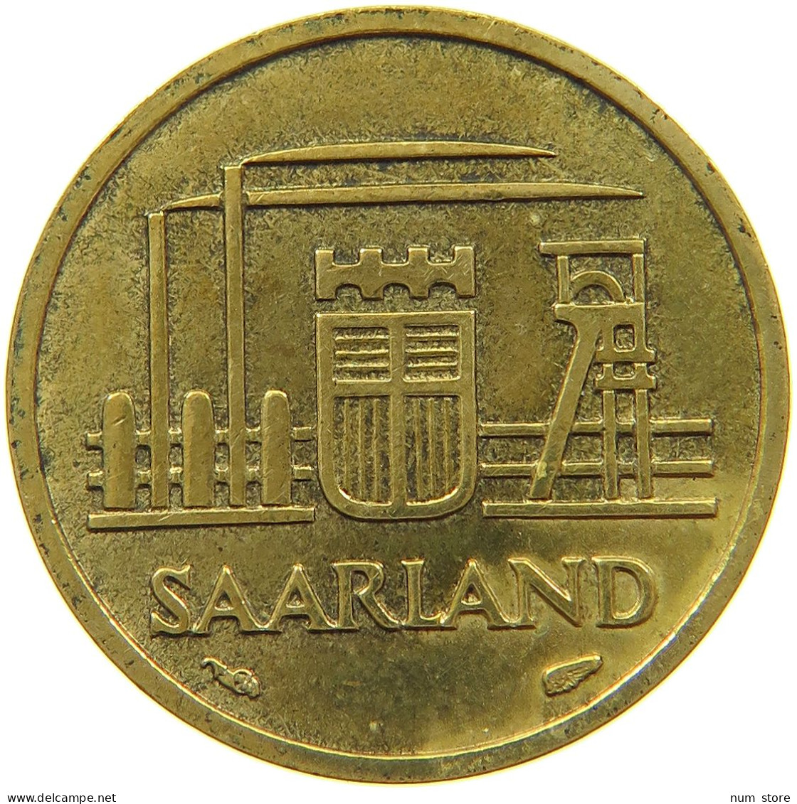 GERMANY WEST 10 FRANKEN 1954 SAARLAND #a094 0707 - 10 Franken
