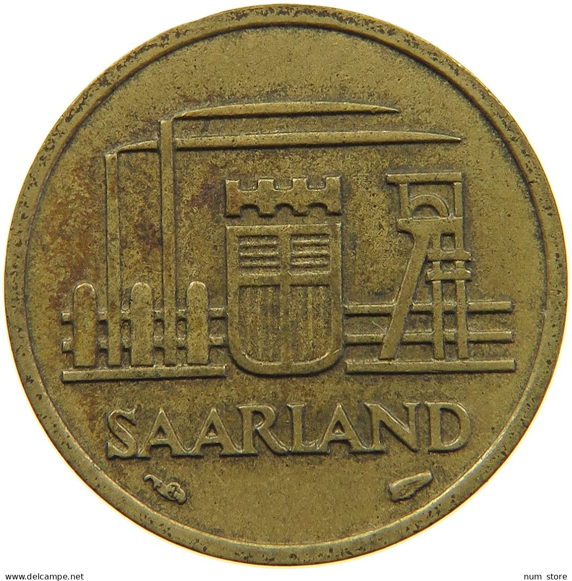 GERMANY WEST 10 FRANKEN 1954 SAARLAND #a074 0325 - 10 Francos