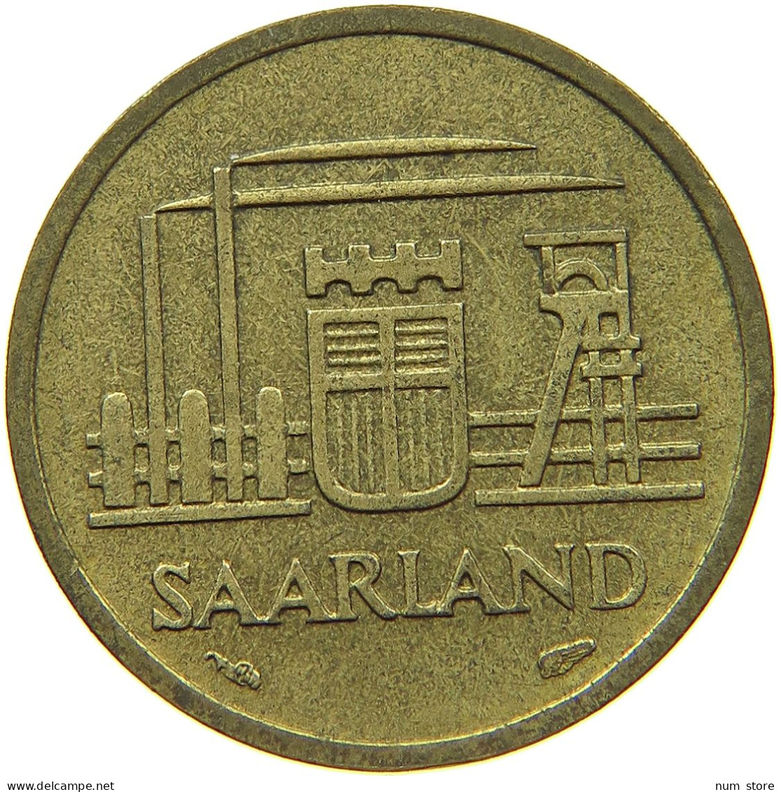 GERMANY WEST 10 FRANKEN 1954 SAARLAND #s002 0139 - 10 Franken