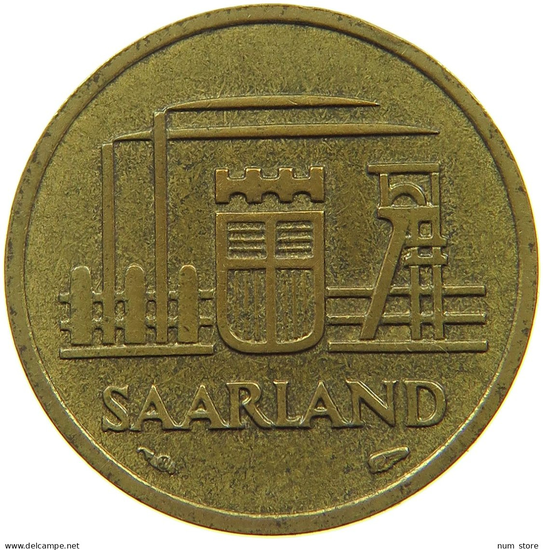 GERMANY WEST 10 FRANKEN 1954 SAARLAND #a094 0705 - 10 Francos