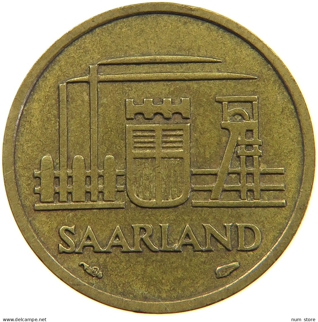 GERMANY WEST 10 FRANKEN 1954 SAARLAND #a074 0327 - 10 Francos