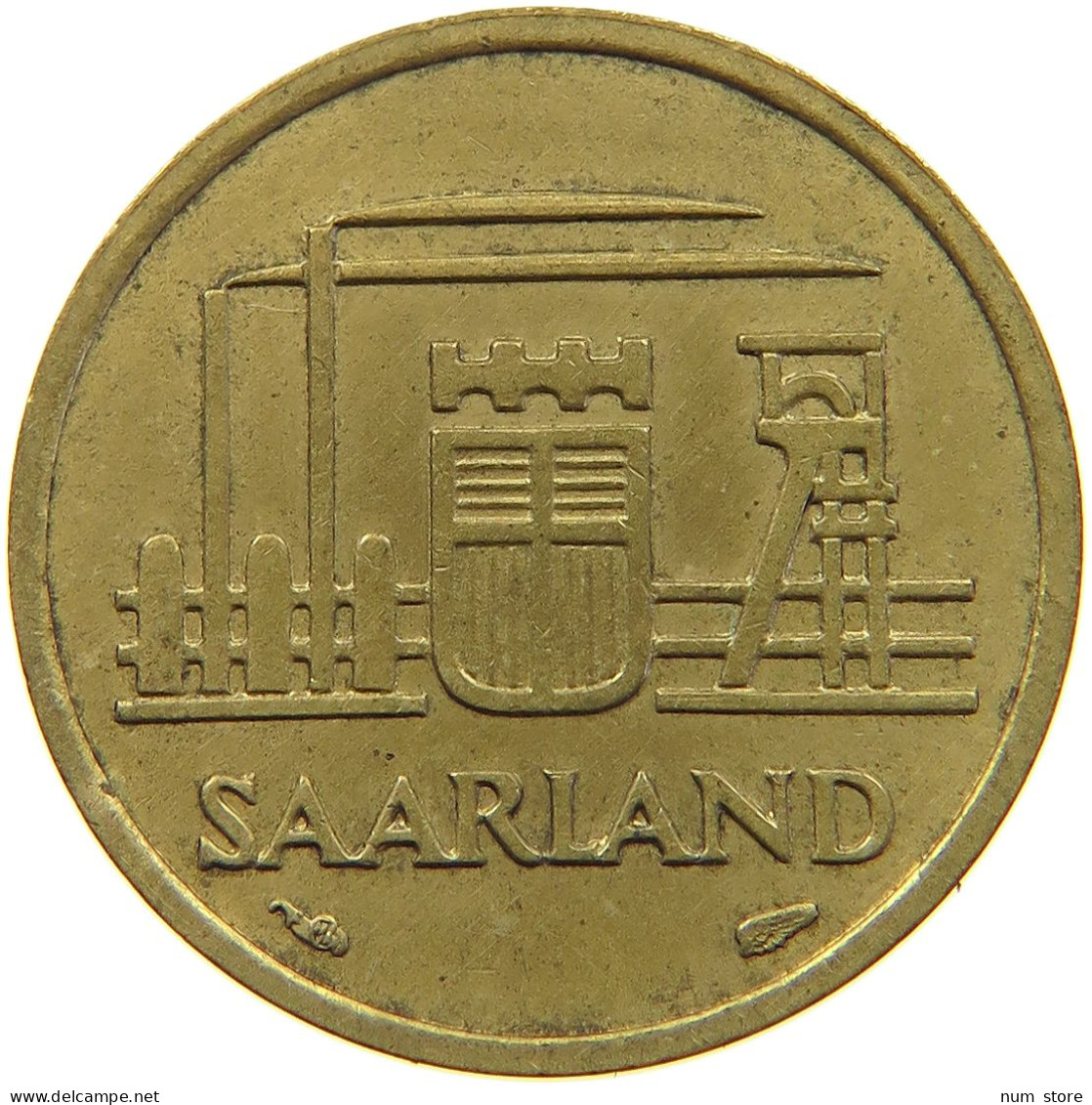GERMANY WEST 10 FRANKEN 1954 SAARLAND #a056 0505 - 10 Francos