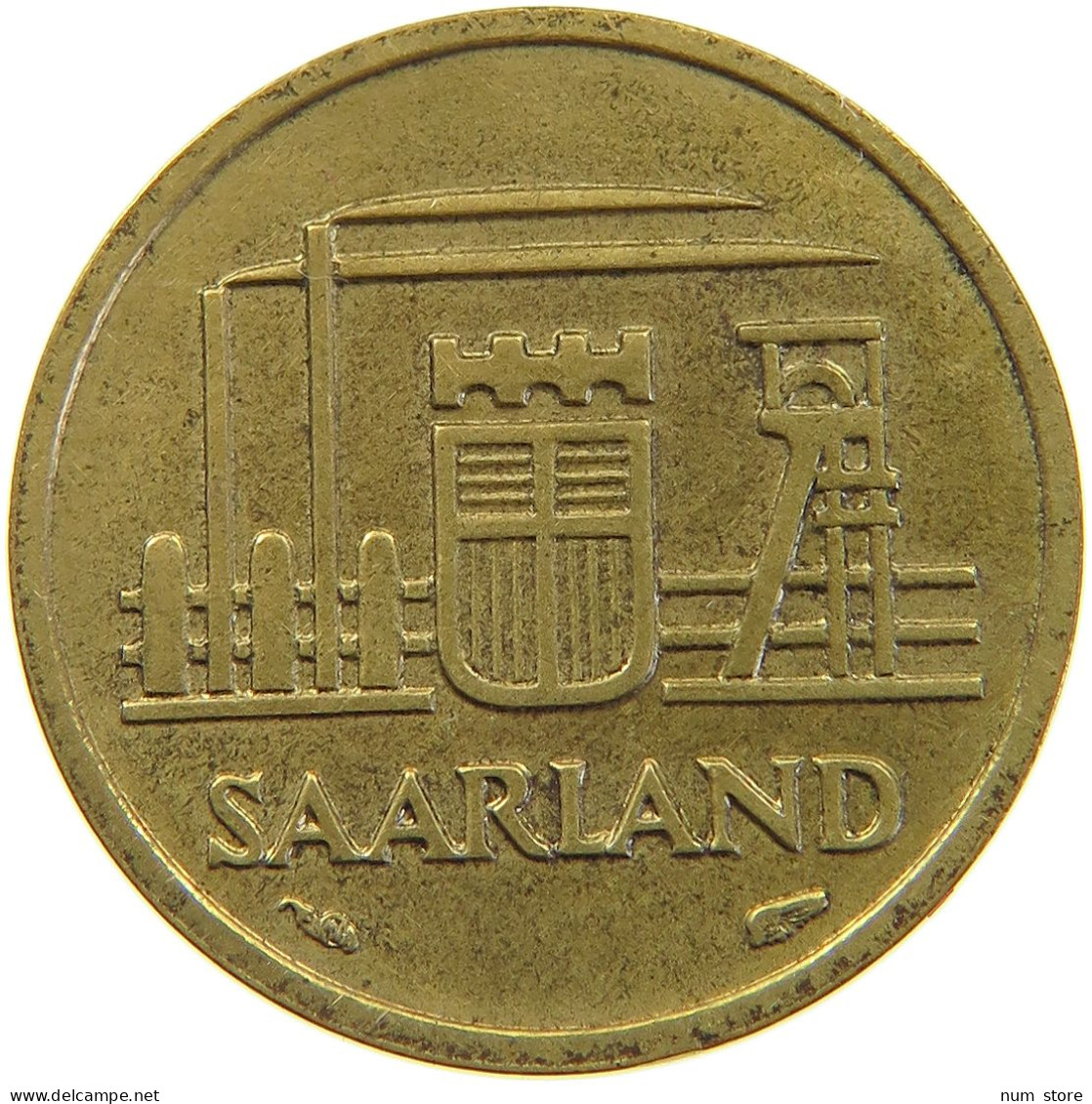 GERMANY WEST 10 FRANKEN 1954 SAARLAND #a056 0511 - 10 Francos