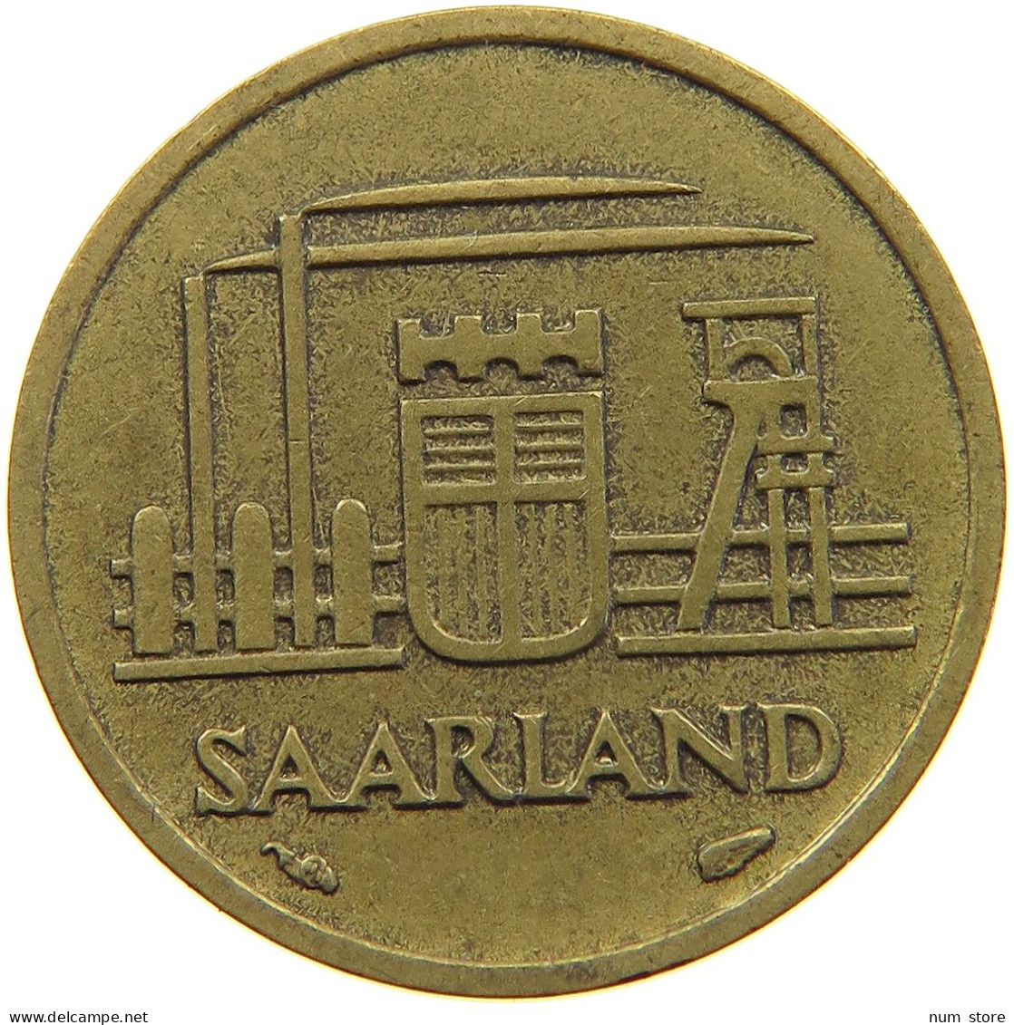 GERMANY WEST 10 FRANKEN 1954 SAARLAND #a056 0509 - 10 Francos