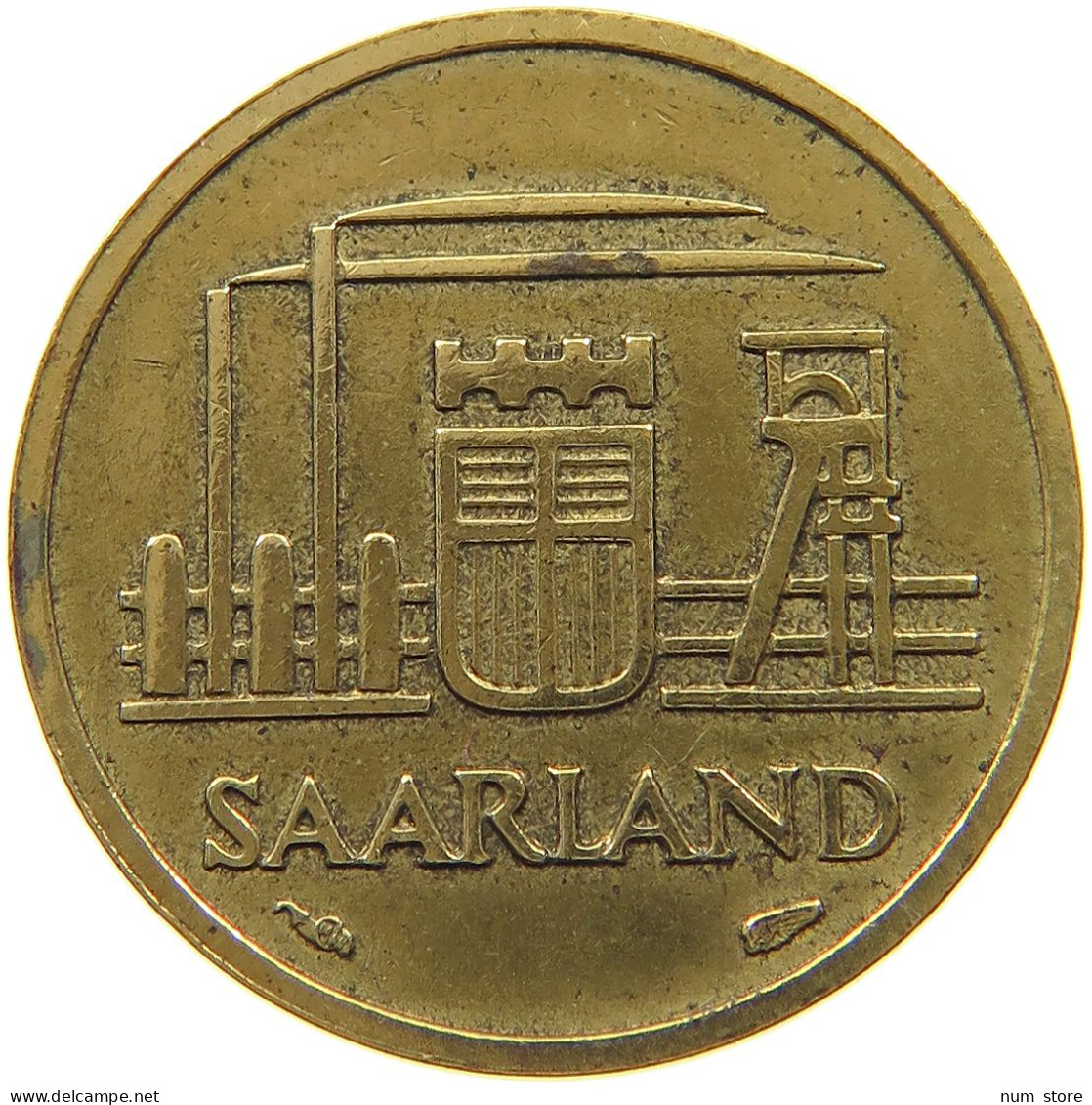 GERMANY WEST 10 FRANKEN 1954 SAARLAND #a047 0501 - 10 Francos
