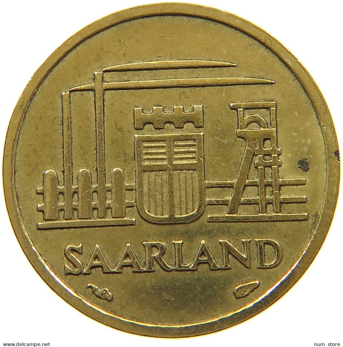 GERMANY WEST 10 FRANKEN 1954 SAARLAND #a047 0499 - 10 Franchi