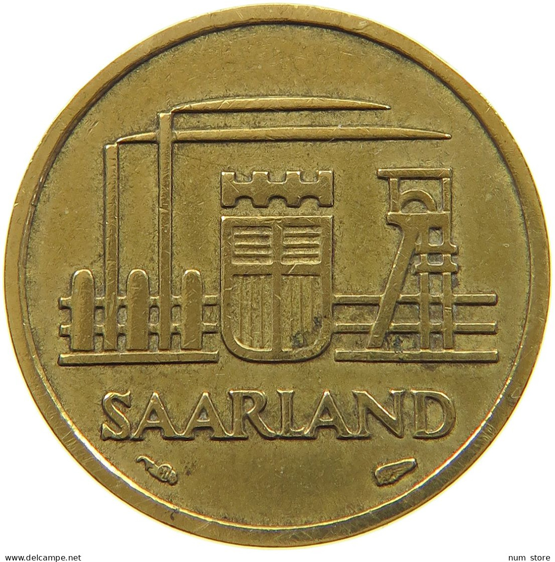 GERMANY WEST 10 FRANKEN 1954 SAARLAND #a047 0507 - 10 Francos