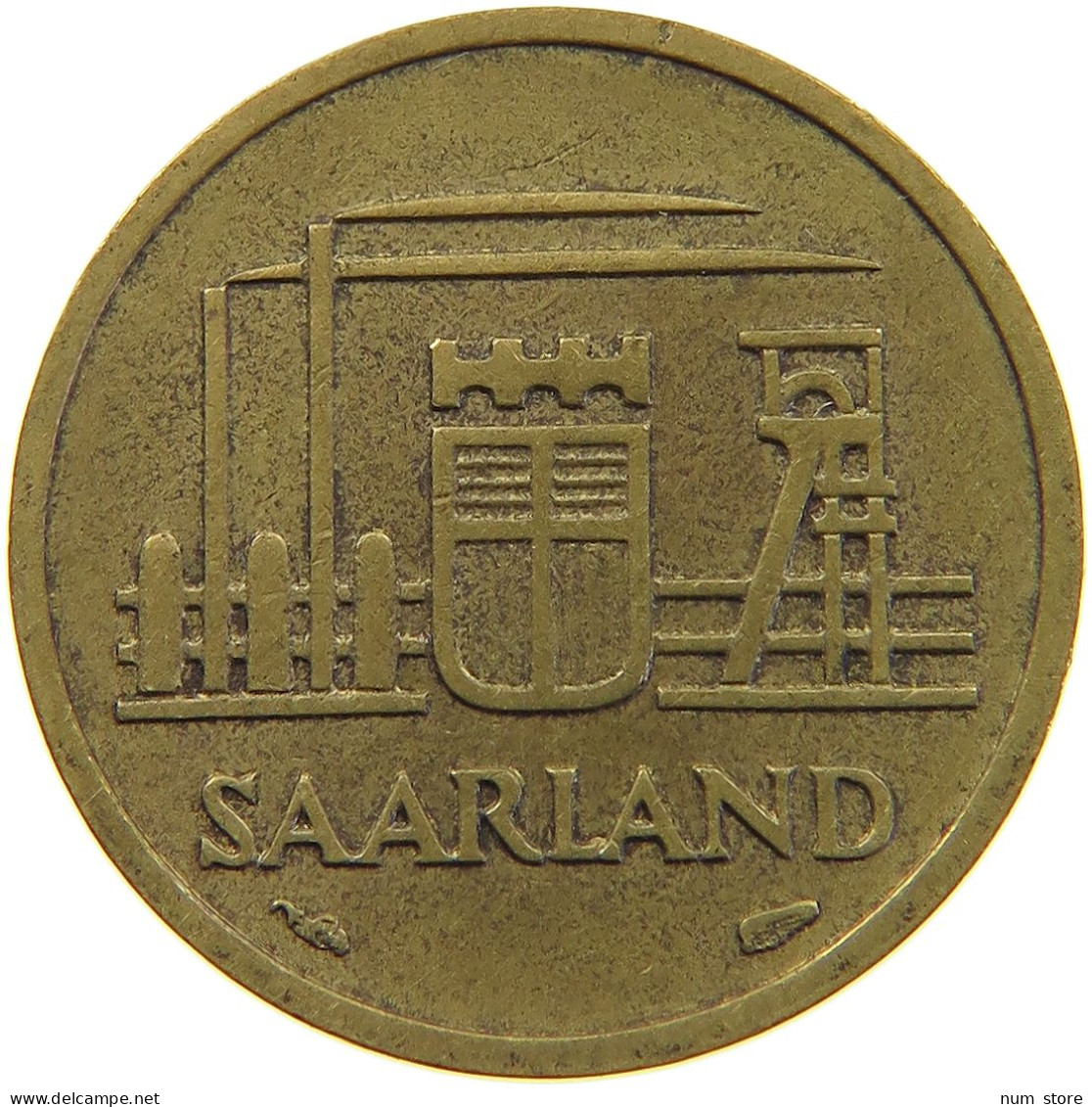 GERMANY WEST 10 FRANKEN 1954 SAARLAND #a056 0497 - 10 Franken