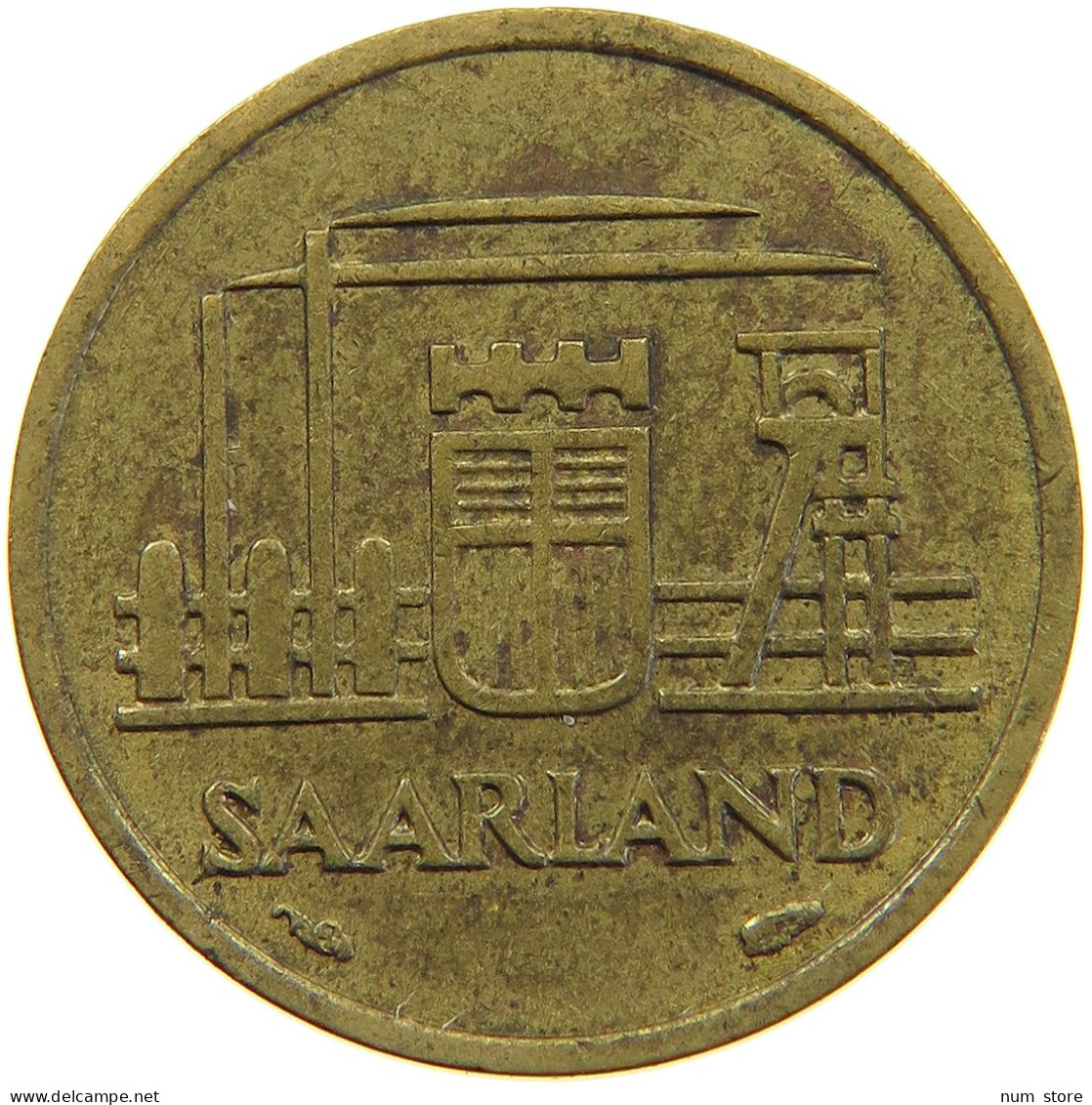GERMANY WEST 10 FRANKEN 1954 SAARLAND #a056 0493 - 10 Franken