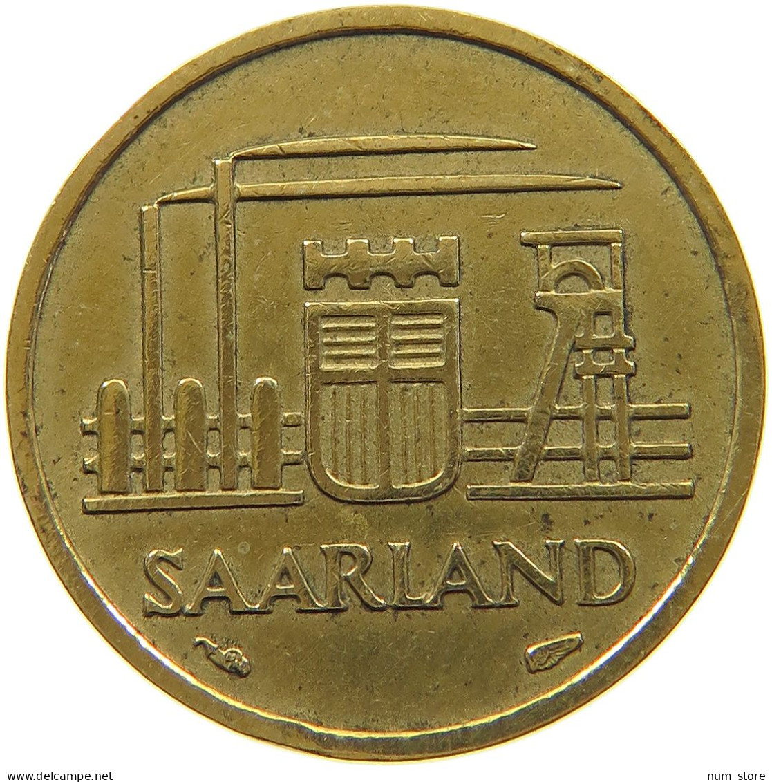 GERMANY WEST 10 FRANKEN 1954 SAARLAND #a047 0495 - 10 Franken