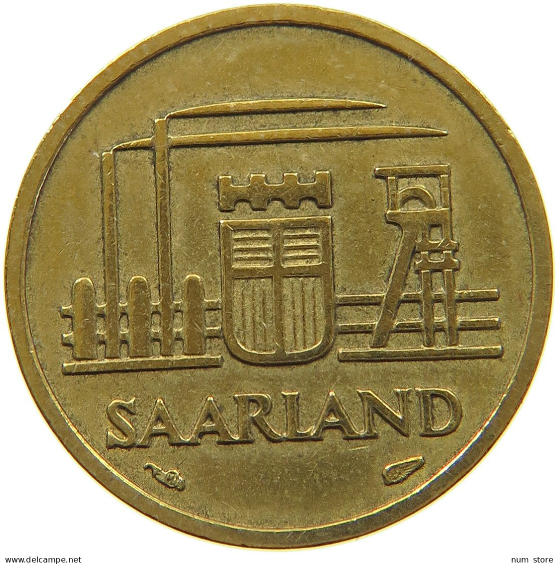 GERMANY WEST 10 FRANKEN 1954 SAARLAND #a047 0481 - 10 Franchi