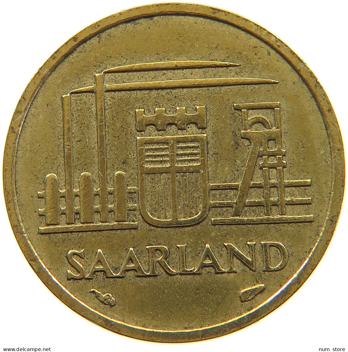 GERMANY WEST 10 FRANKEN 1954 SAARLAND #a047 0493 - 10 Franchi