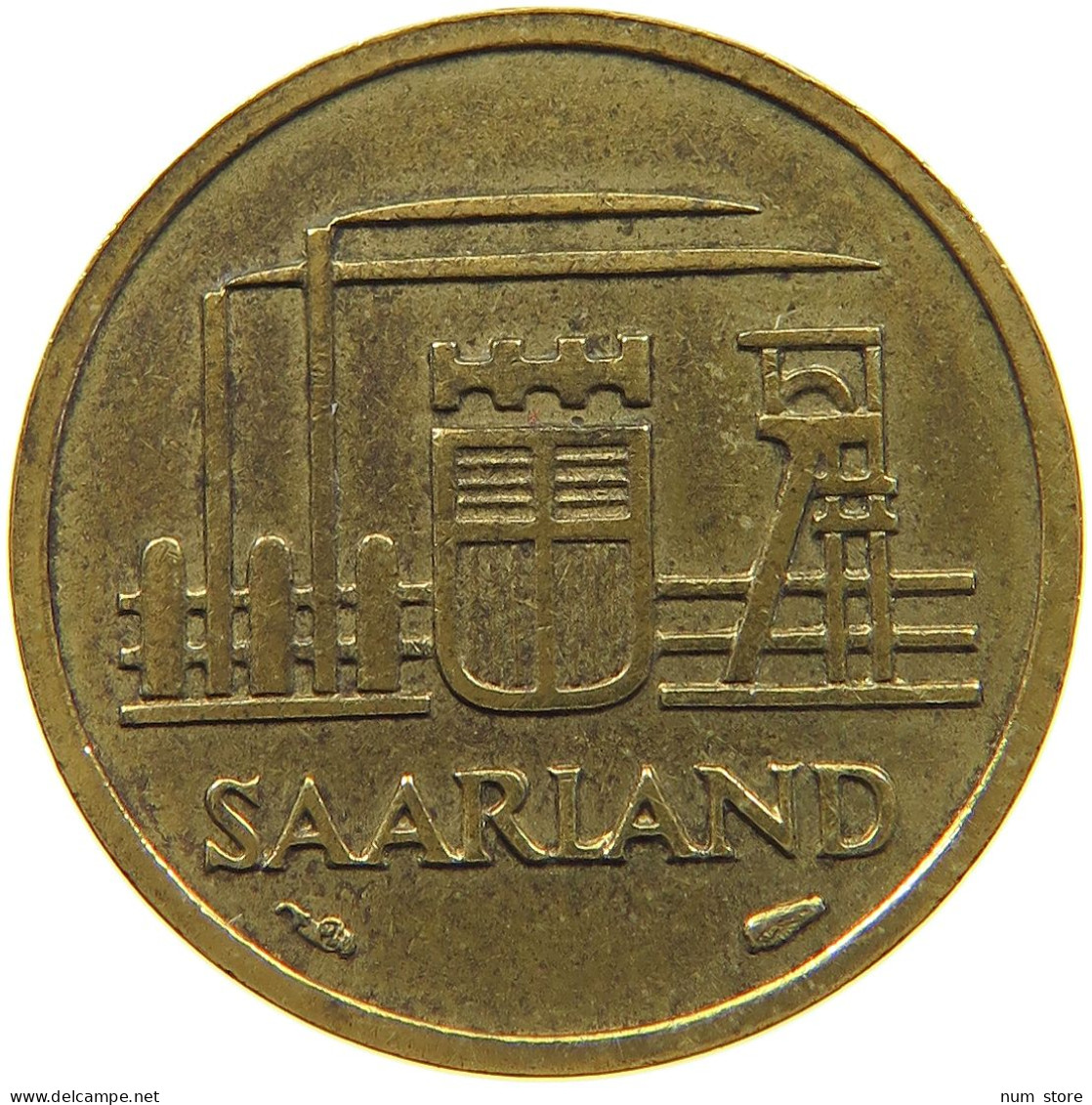 GERMANY WEST 10 FRANKEN 1954 SAARLAND #a047 0491 - 10 Francos