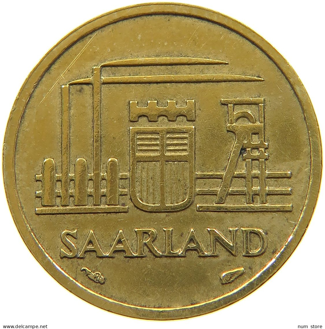 GERMANY WEST 10 FRANKEN 1954 SAARLAND #a021 0171 - 10 Franken