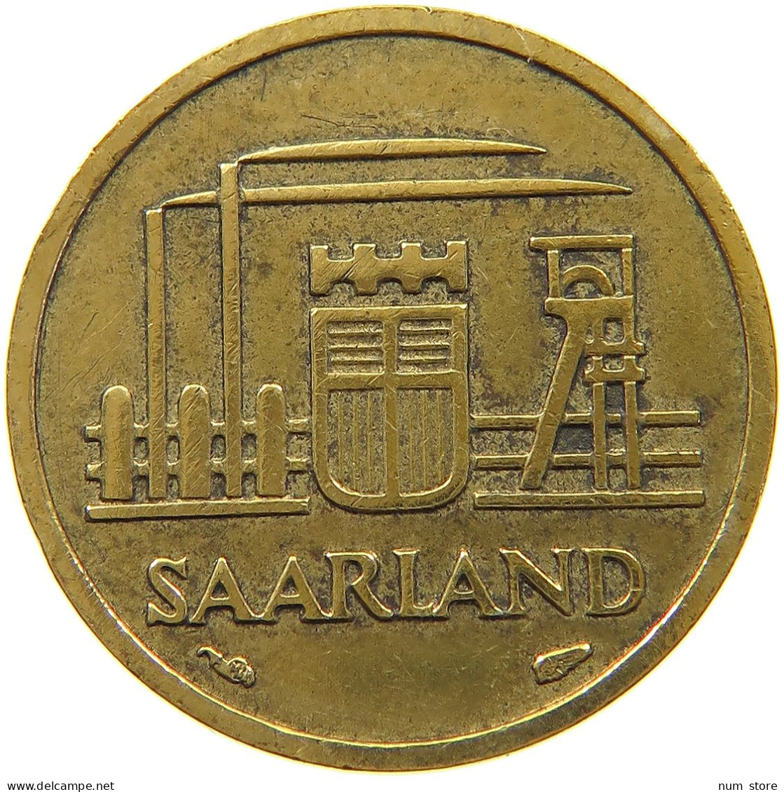 GERMANY WEST 10 FRANKEN 1954 SAARLAND #a021 0167 - 10 Francos