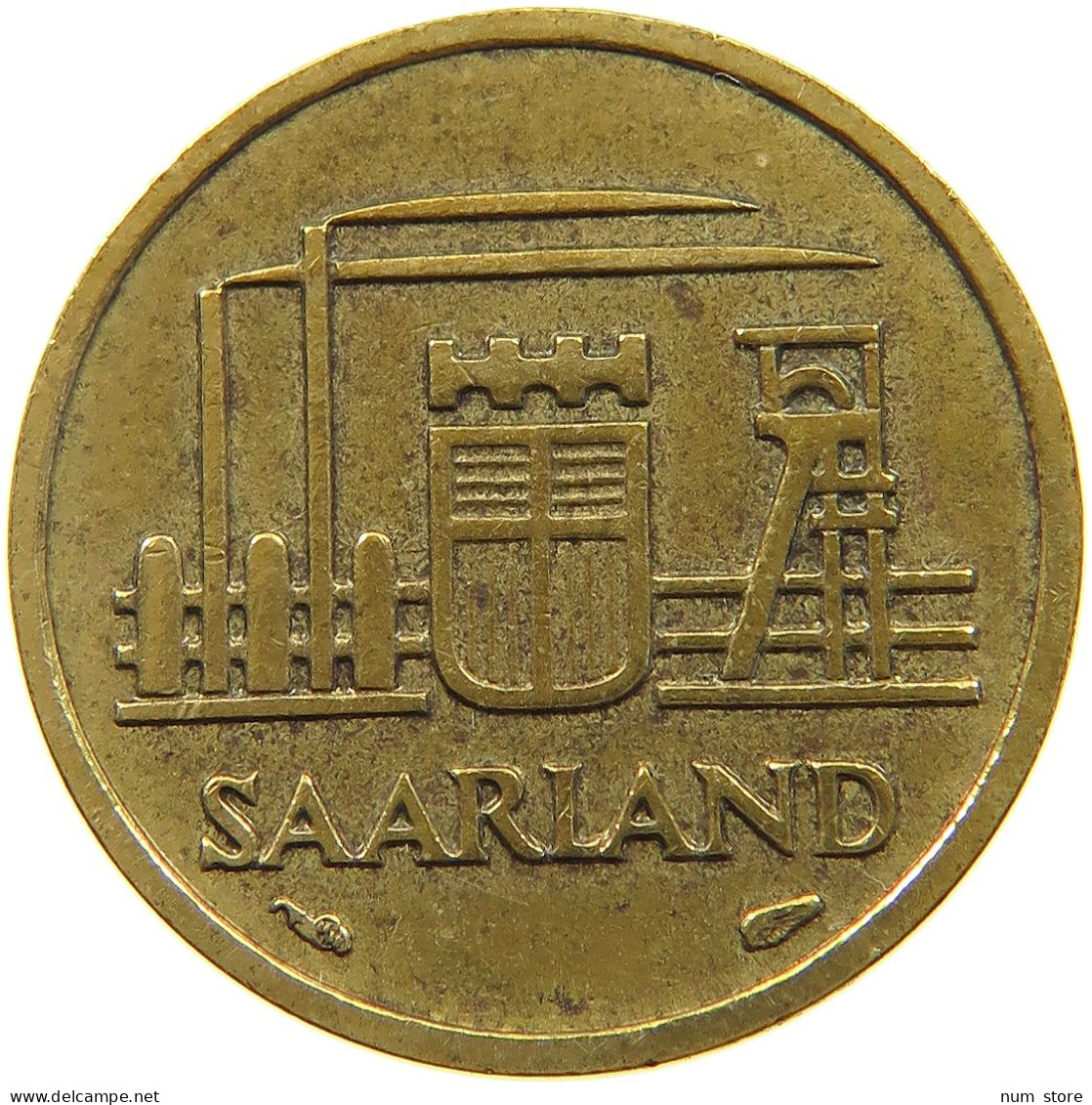 GERMANY WEST 10 FRANKEN 1954 SAARLAND #a021 0175 - 10 Francos