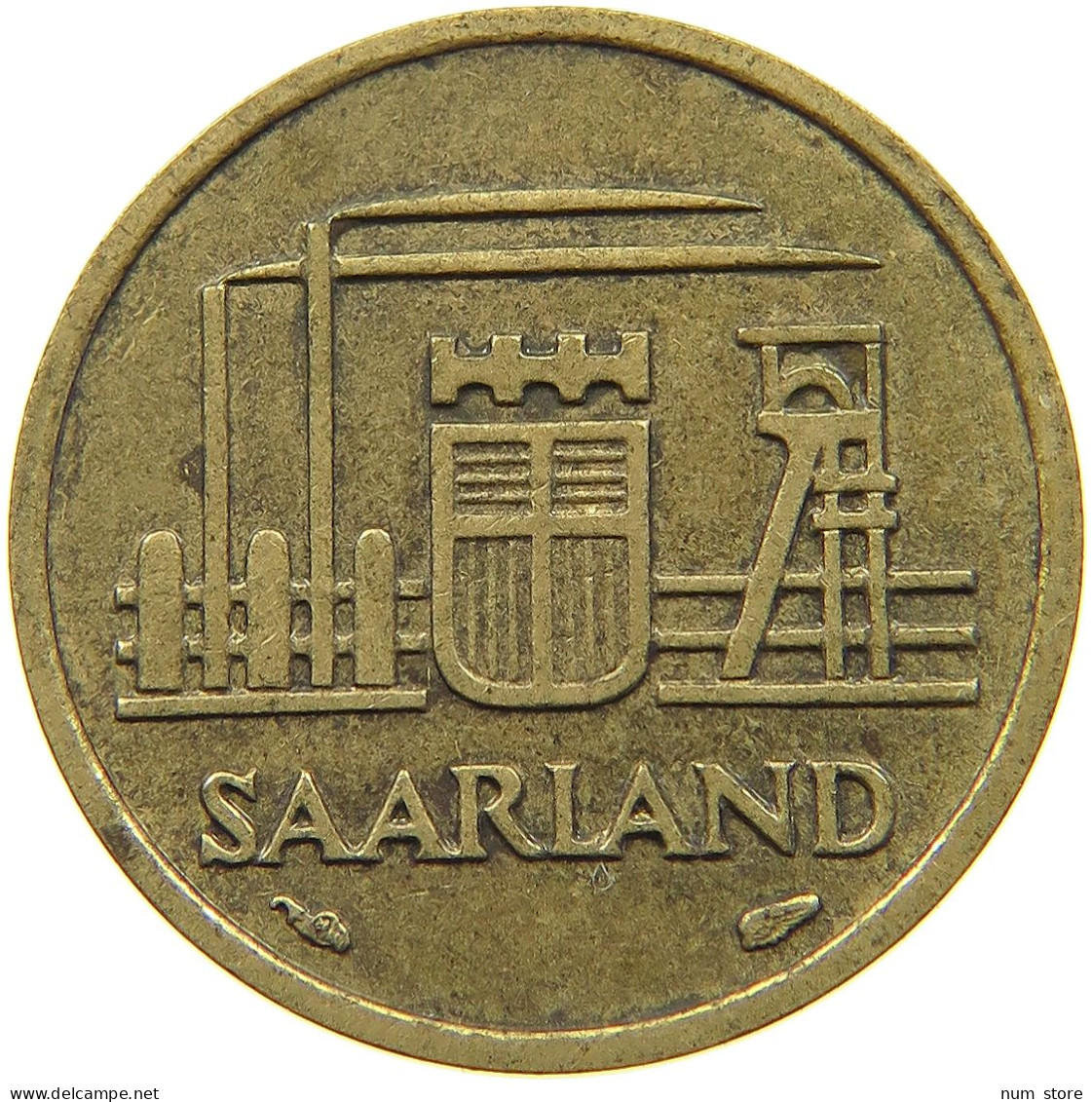 GERMANY WEST 10 FRANKEN 1954 SAARLAND #a021 0161 - 10 Francos