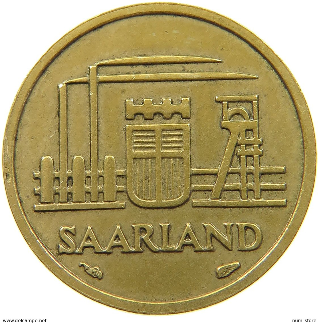 GERMANY WEST 10 FRANKEN 1954 SAARLAND #a021 0143 - 10 Franchi