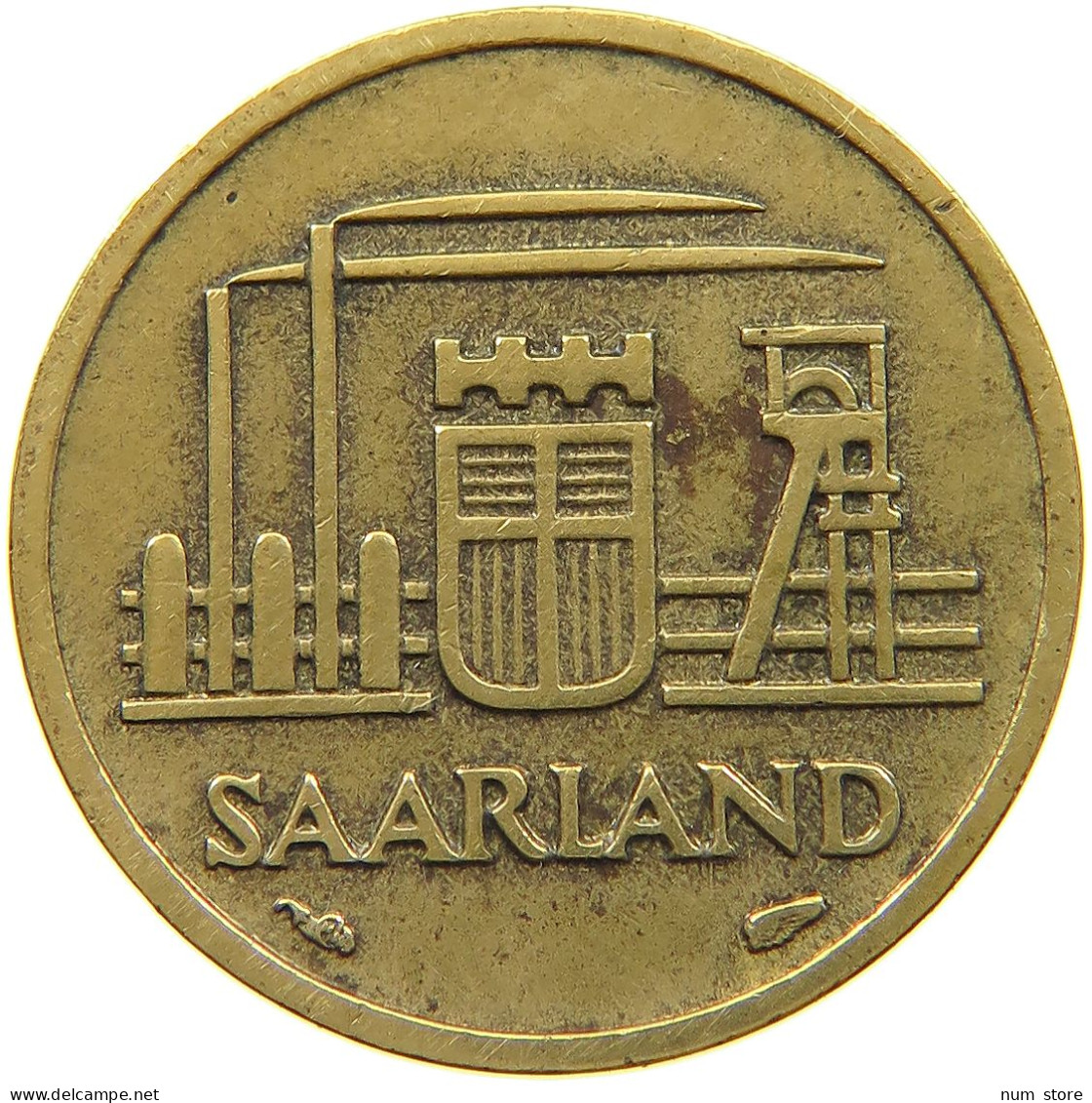 GERMANY WEST 10 FRANKEN 1954 SAARLAND #a021 0149 - 10 Franken