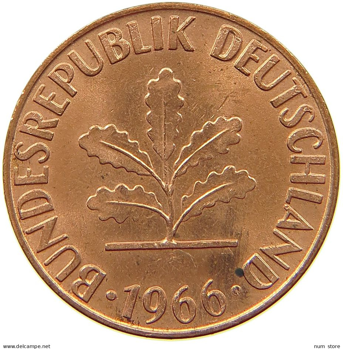 GERMANY WEST 1 PFENNIG 1966 G #s068 0485 - 1 Pfennig