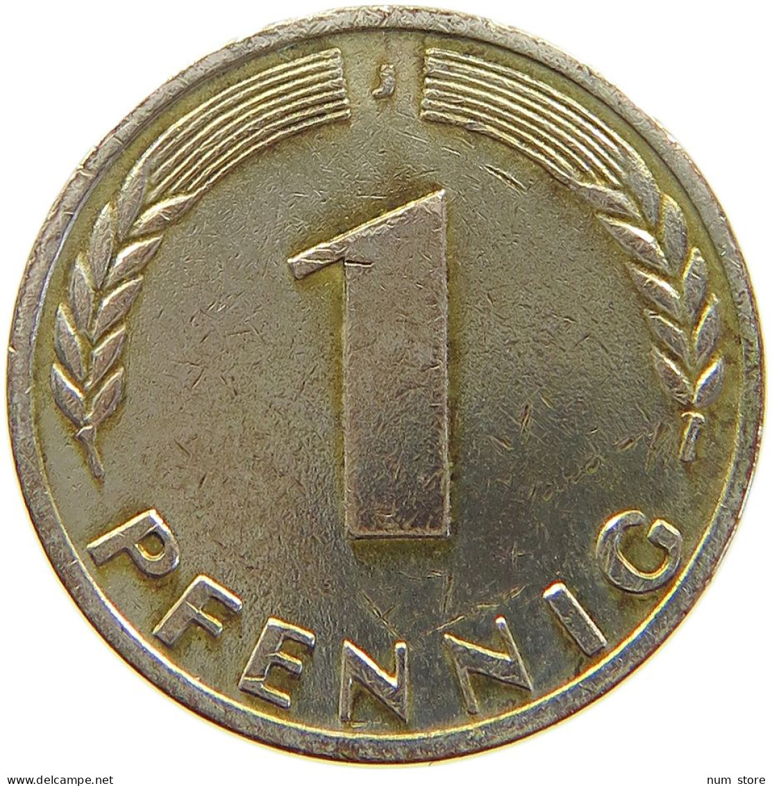 GERMANY WEST 1 PFENNIG 1950 J GOLD PLATED #a064 0615 - 1 Pfennig