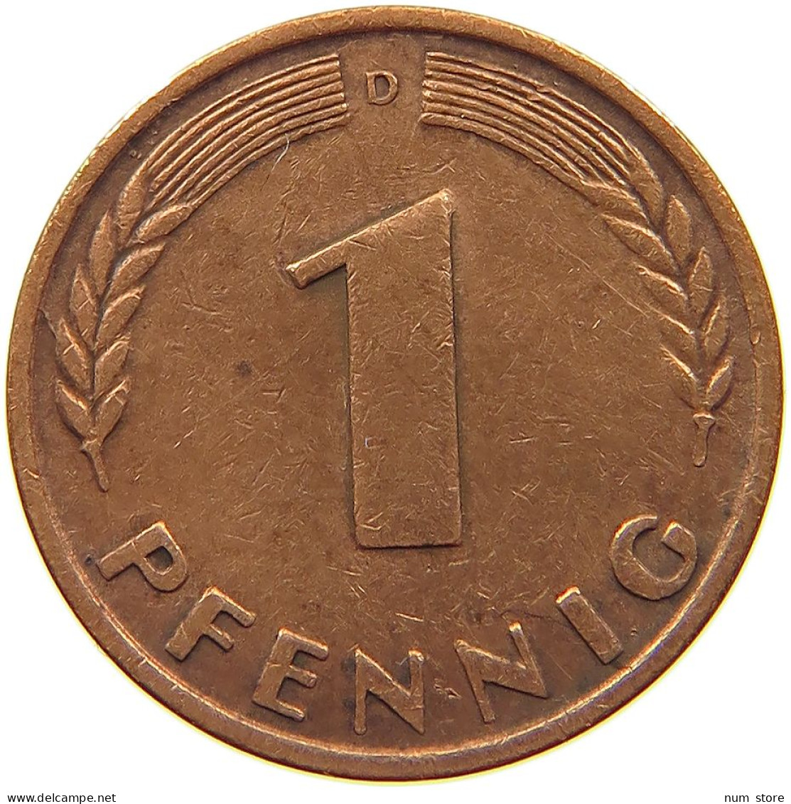 GERMANY WEST 1 PFENNIG 1948 D #s068 0501 - 1 Pfennig