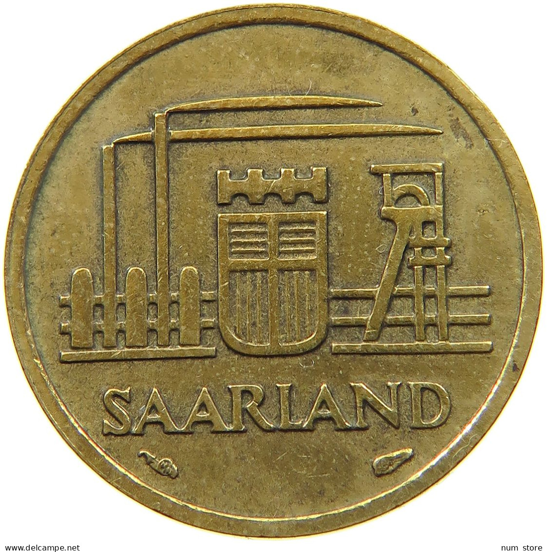 GERMANY WEST 10 FRANKEN 1954 SAARLAND #a021 0163 - 10 Franchi