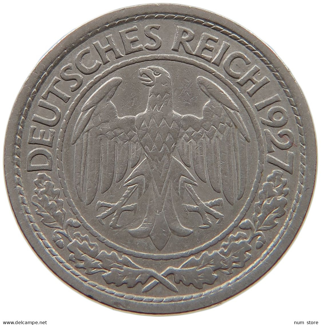 GERMANY WEIMAR 50 PFENNIG 1927 A #a055 0743 - 50 Rentenpfennig & 50 Reichspfennig