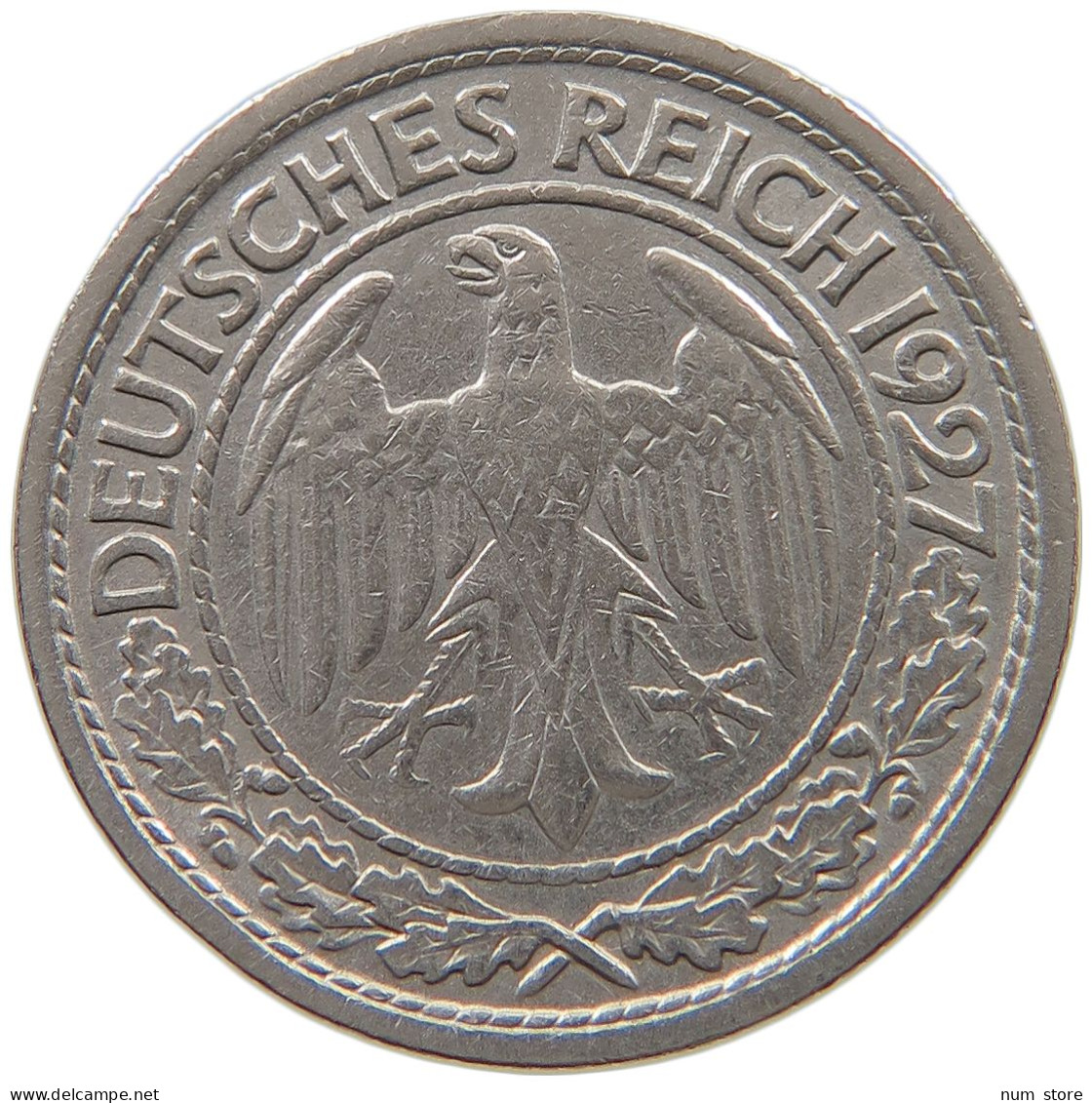 GERMANY WEIMAR 50 PFENNIG 1927 A #a046 0903 - 50 Rentenpfennig & 50 Reichspfennig