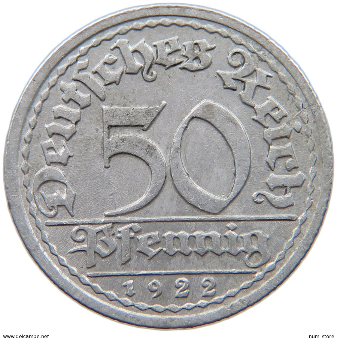 GERMANY WEIMAR 50 PFENNIG 1922 J #a053 0523 - 50 Rentenpfennig & 50 Reichspfennig