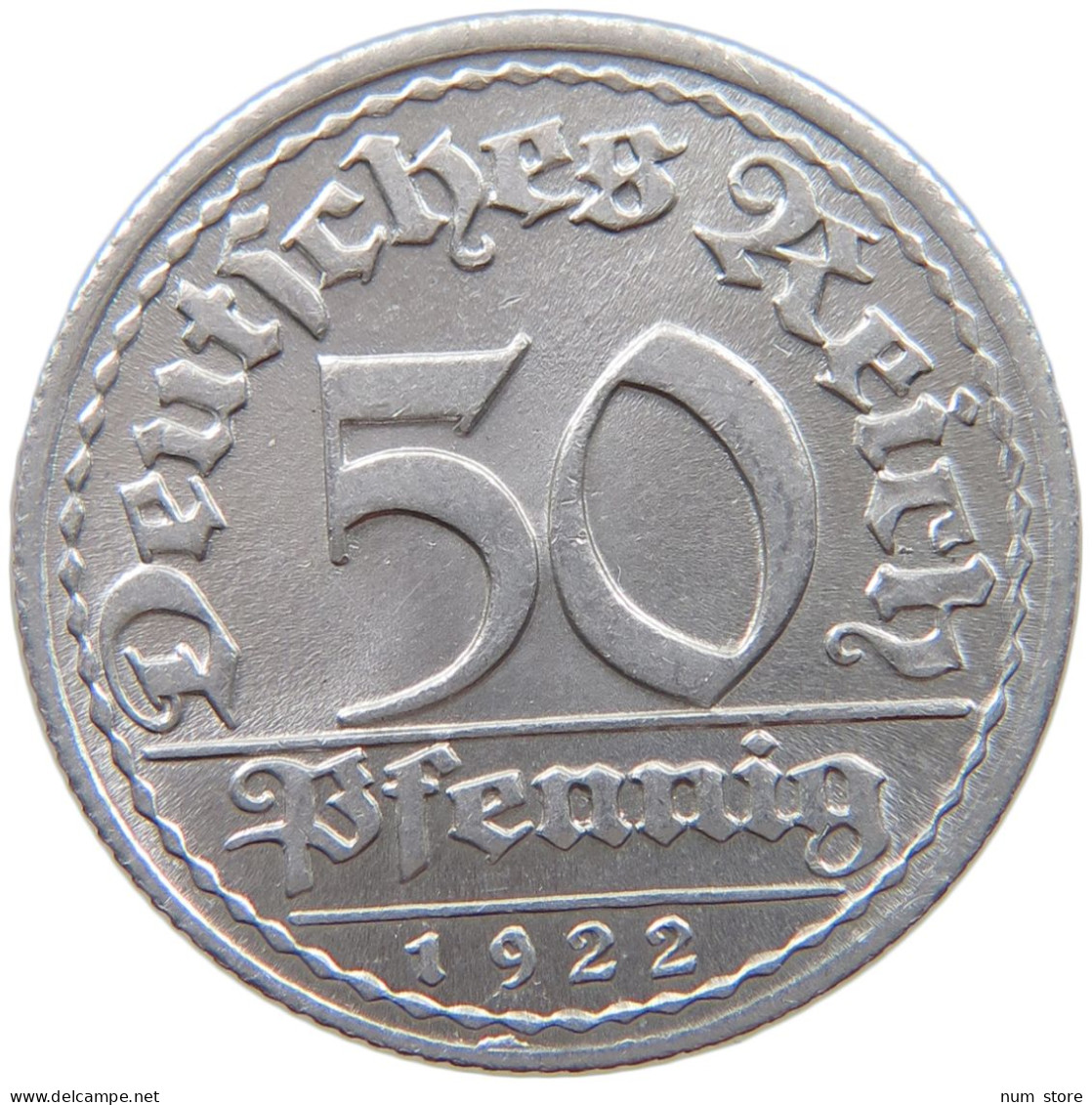 GERMANY WEIMAR 50 PFENNIG 1922 D TOP #a053 0565 - 50 Rentenpfennig & 50 Reichspfennig