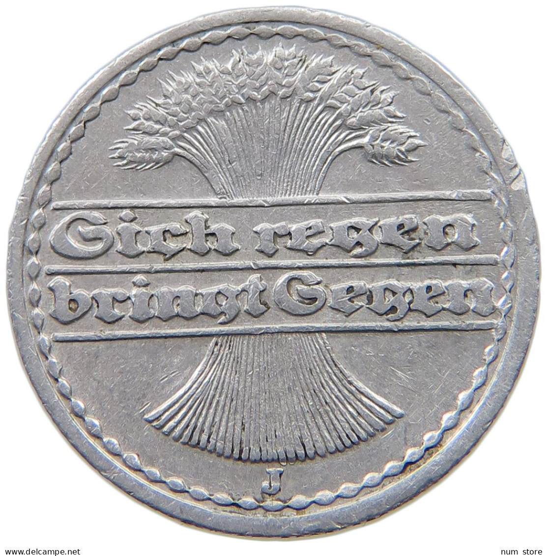 GERMANY WEIMAR 50 PFENNIG 1921 J #a036 0537 - 50 Rentenpfennig & 50 Reichspfennig