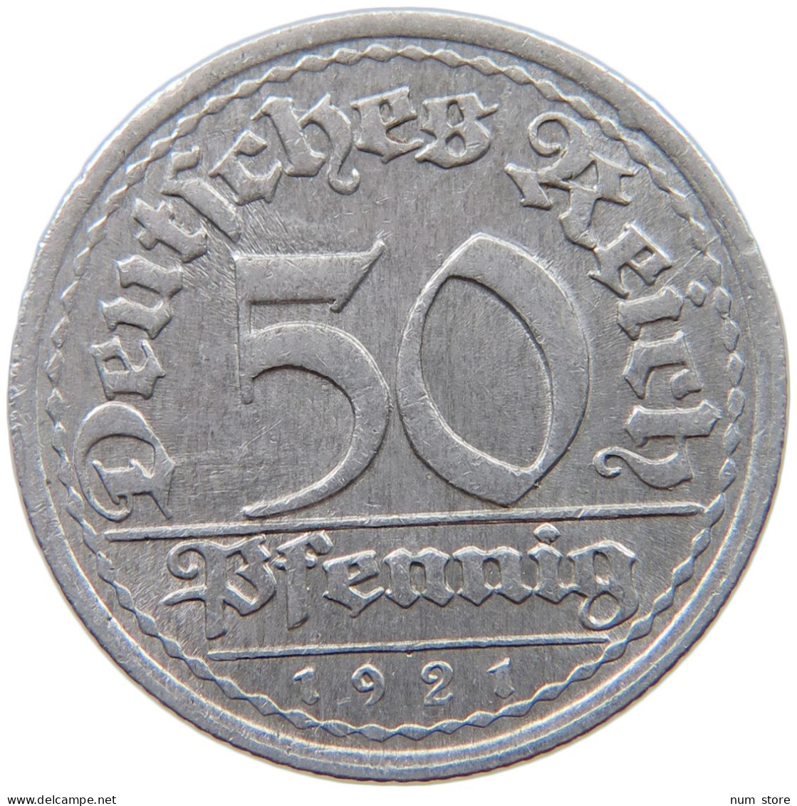 GERMANY WEIMAR 50 PFENNIG 1921 E #a053 0503 - 50 Rentenpfennig & 50 Reichspfennig