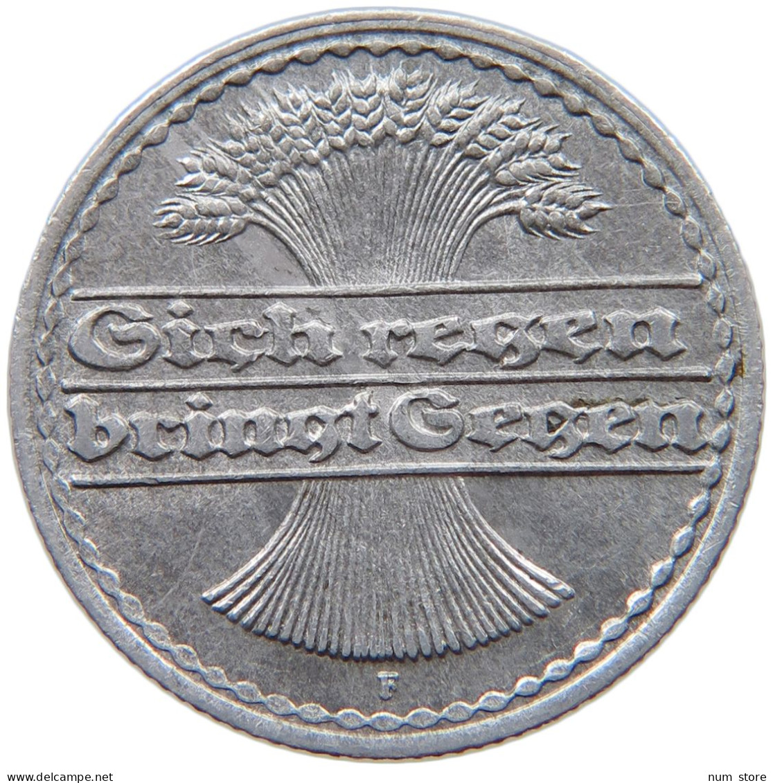 GERMANY WEIMAR 50 PFENNIG 1921 F TOP #a053 0545 - 50 Rentenpfennig & 50 Reichspfennig