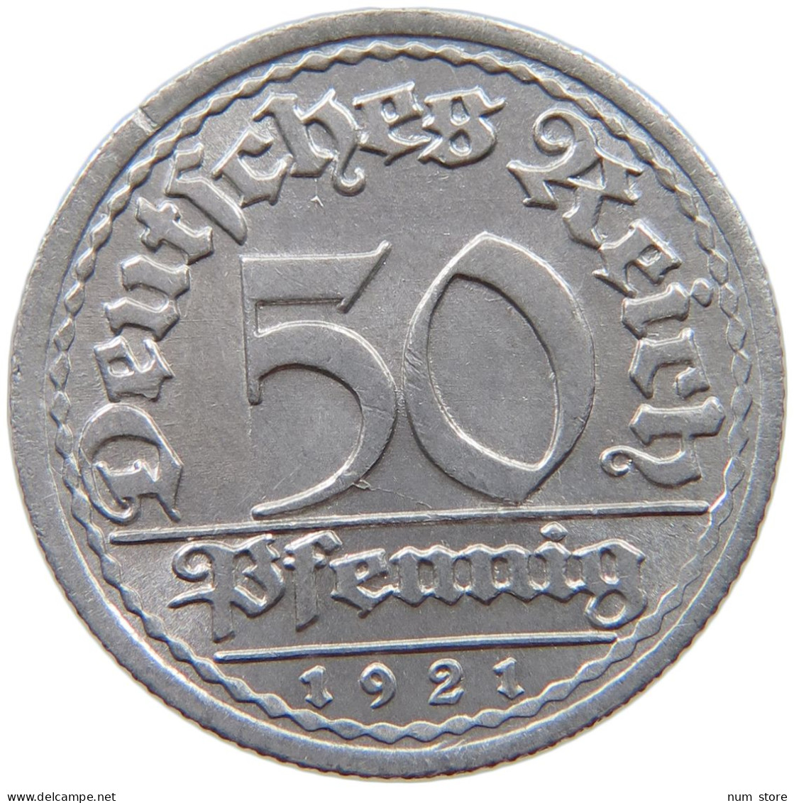 GERMANY WEIMAR 50 PFENNIG 1921 F #a053 0531 - 50 Rentenpfennig & 50 Reichspfennig
