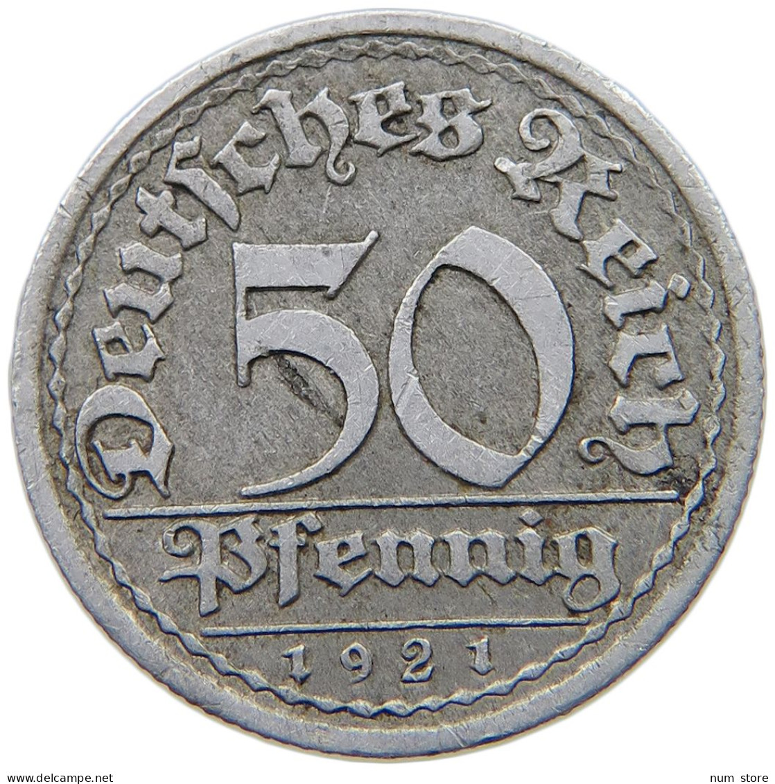 GERMANY WEIMAR 50 PFENNIG 1921 E #a036 0535 - 50 Rentenpfennig & 50 Reichspfennig