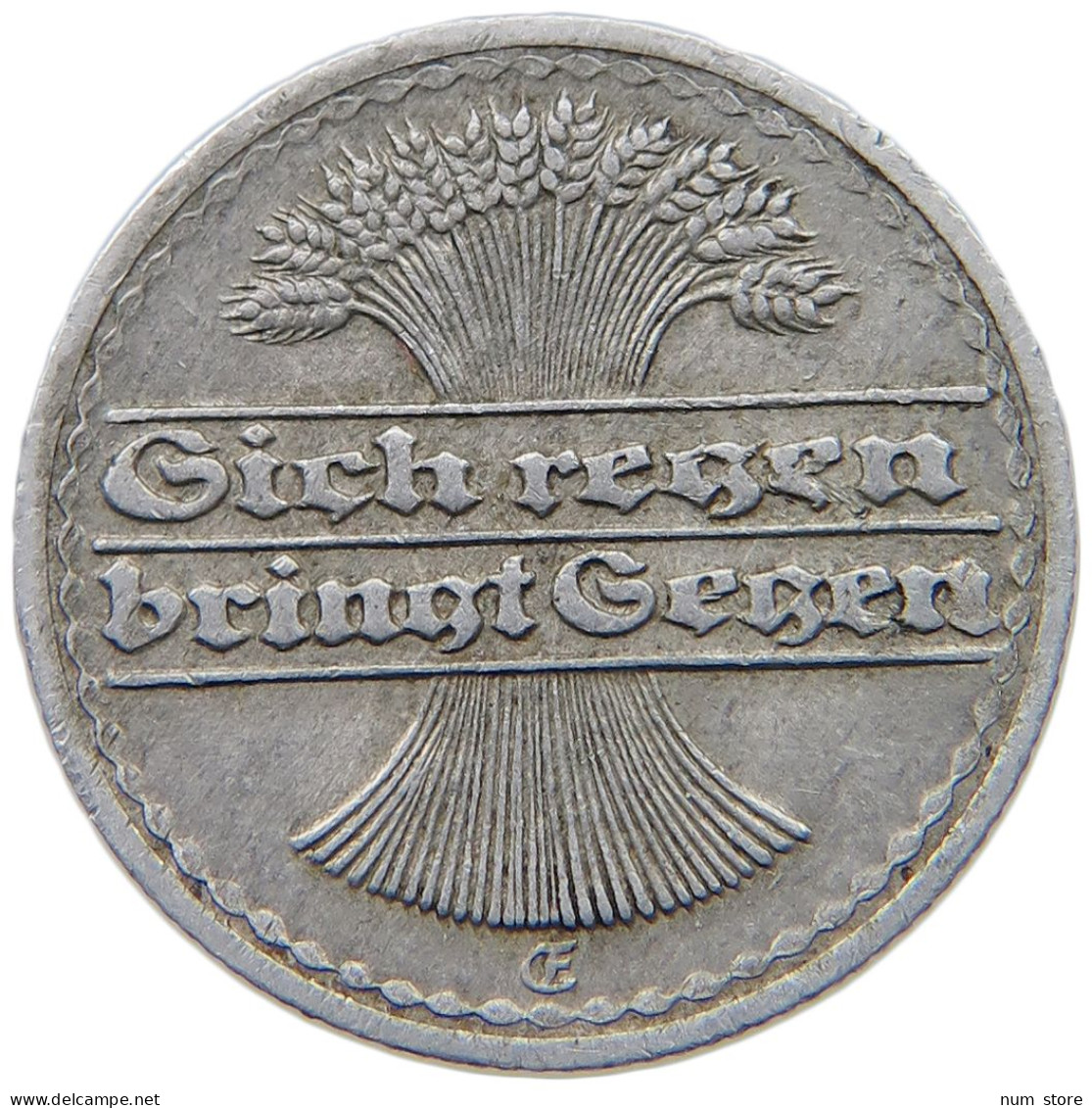 GERMANY WEIMAR 50 PFENNIG 1921 E #a036 0535 - 50 Rentenpfennig & 50 Reichspfennig