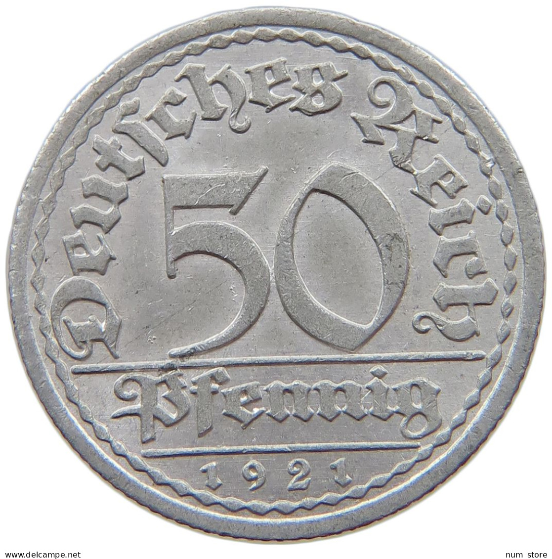 GERMANY WEIMAR 50 PFENNIG 1921 A #s079 0259 - 50 Rentenpfennig & 50 Reichspfennig