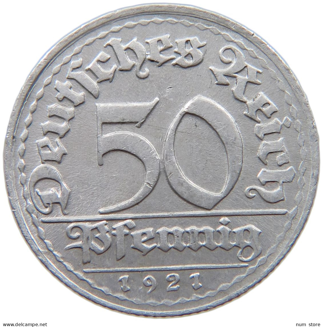 GERMANY WEIMAR 50 PFENNIG 1921 D #a053 0557 - 50 Rentenpfennig & 50 Reichspfennig