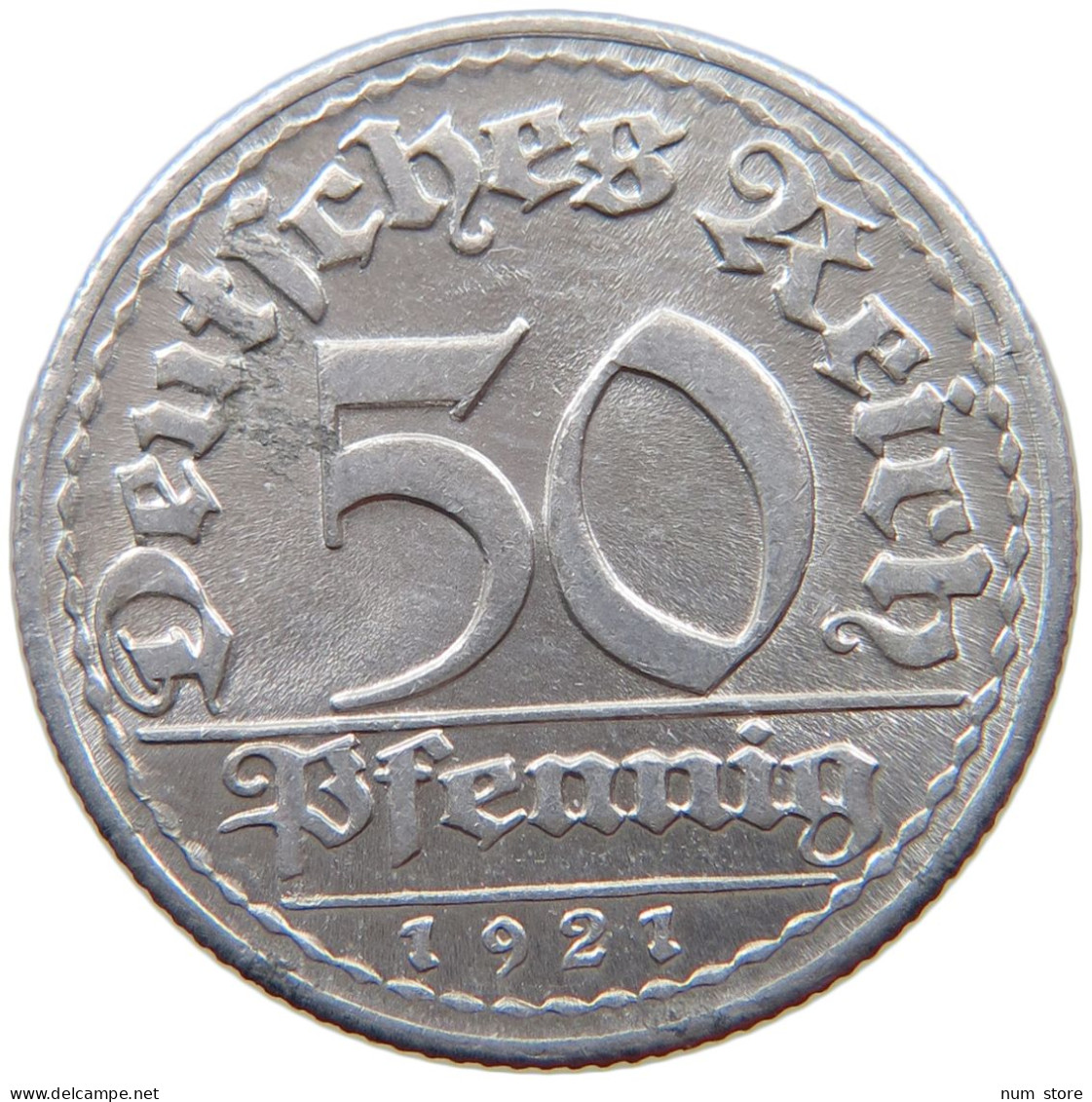 GERMANY WEIMAR 50 PFENNIG 1921 D #a053 0501 - 50 Rentenpfennig & 50 Reichspfennig