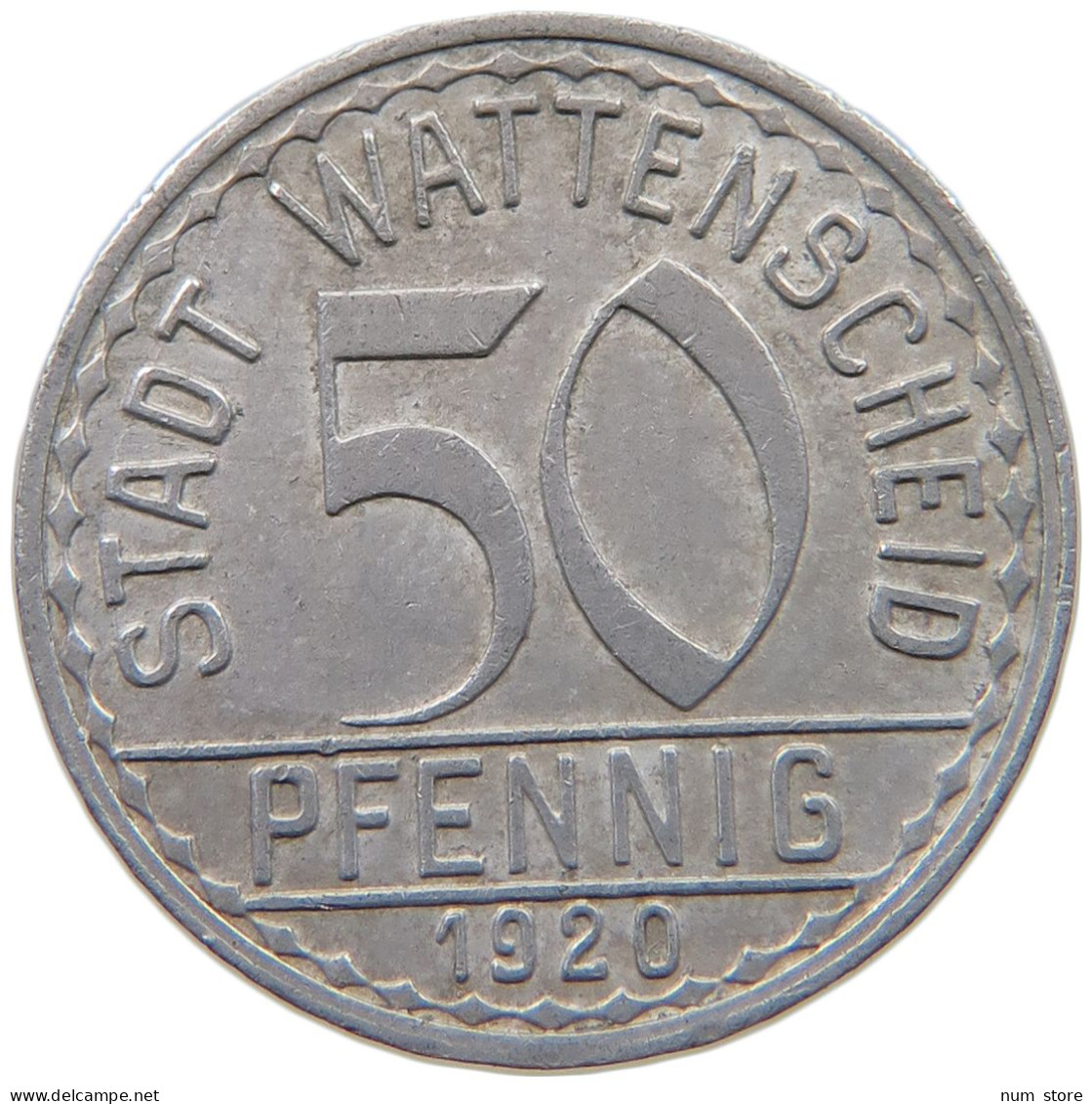 GERMANY WEIMAR 50 PFENNIG 1920 WATTENSCHEID #a051 0563 - 50 Rentenpfennig & 50 Reichspfennig