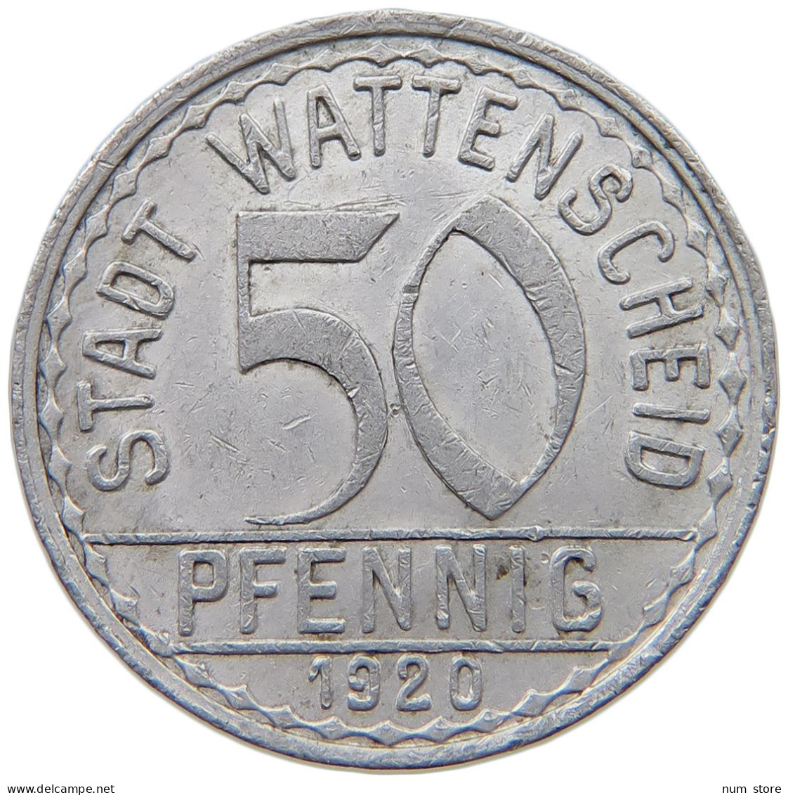 GERMANY WEIMAR 50 PFENNIG 1920 WATTENSCHEID #a026 0305 - 50 Rentenpfennig & 50 Reichspfennig